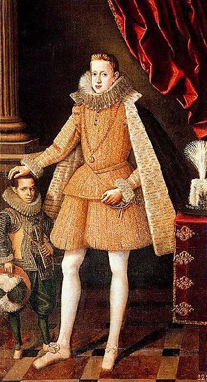 Rodrigo de Villandrando Portrait of infante Felipe (future Phillip IV) with dwarf Soplillo